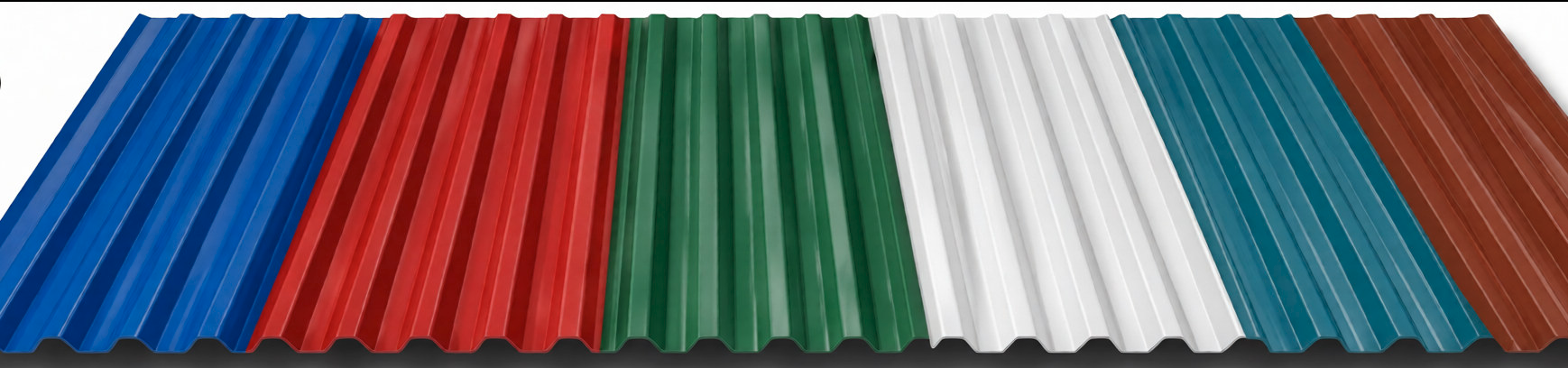 Colour coated corrugated roofing sheets in six colours