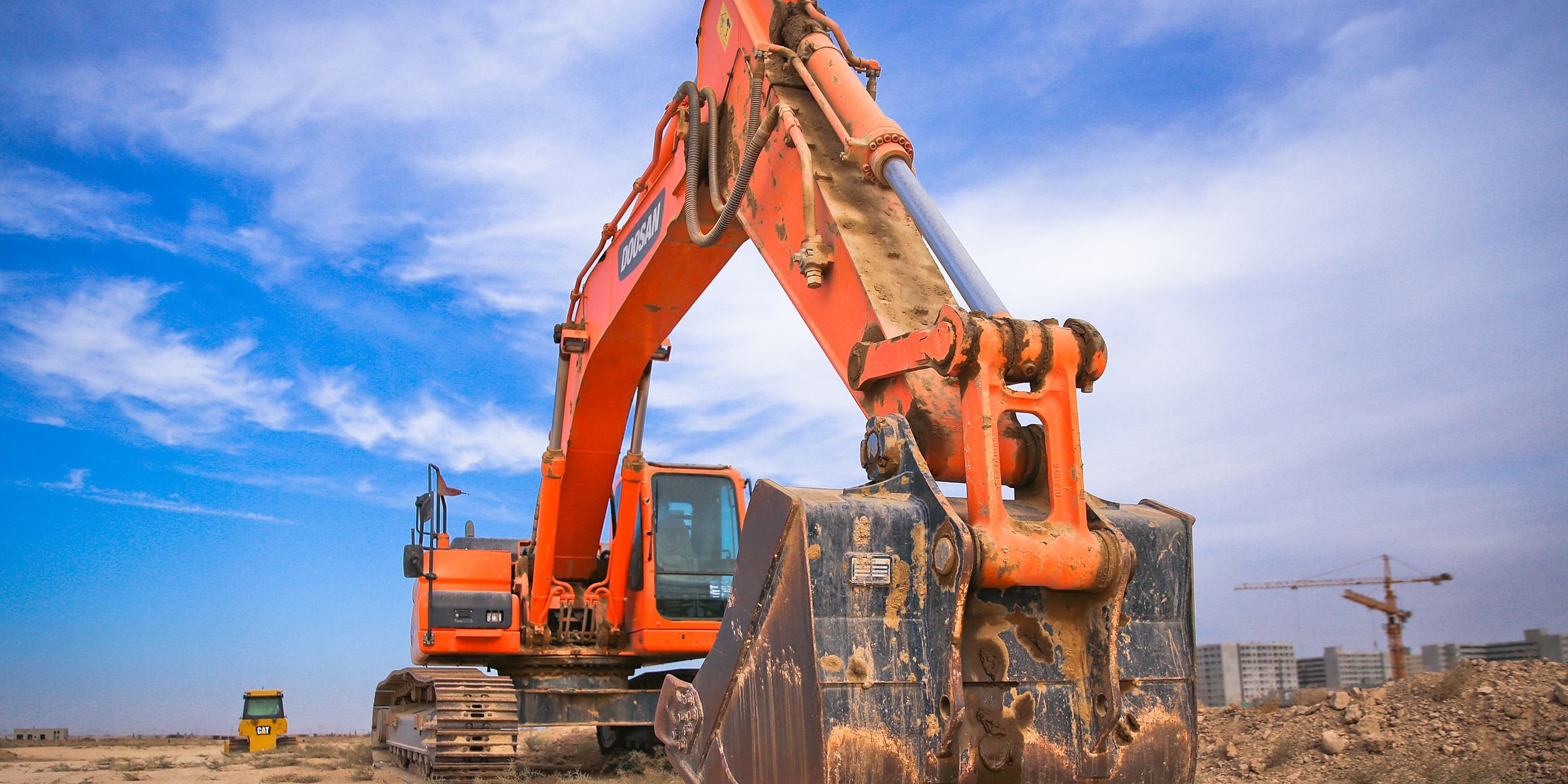 Heavy excavator at a mining site